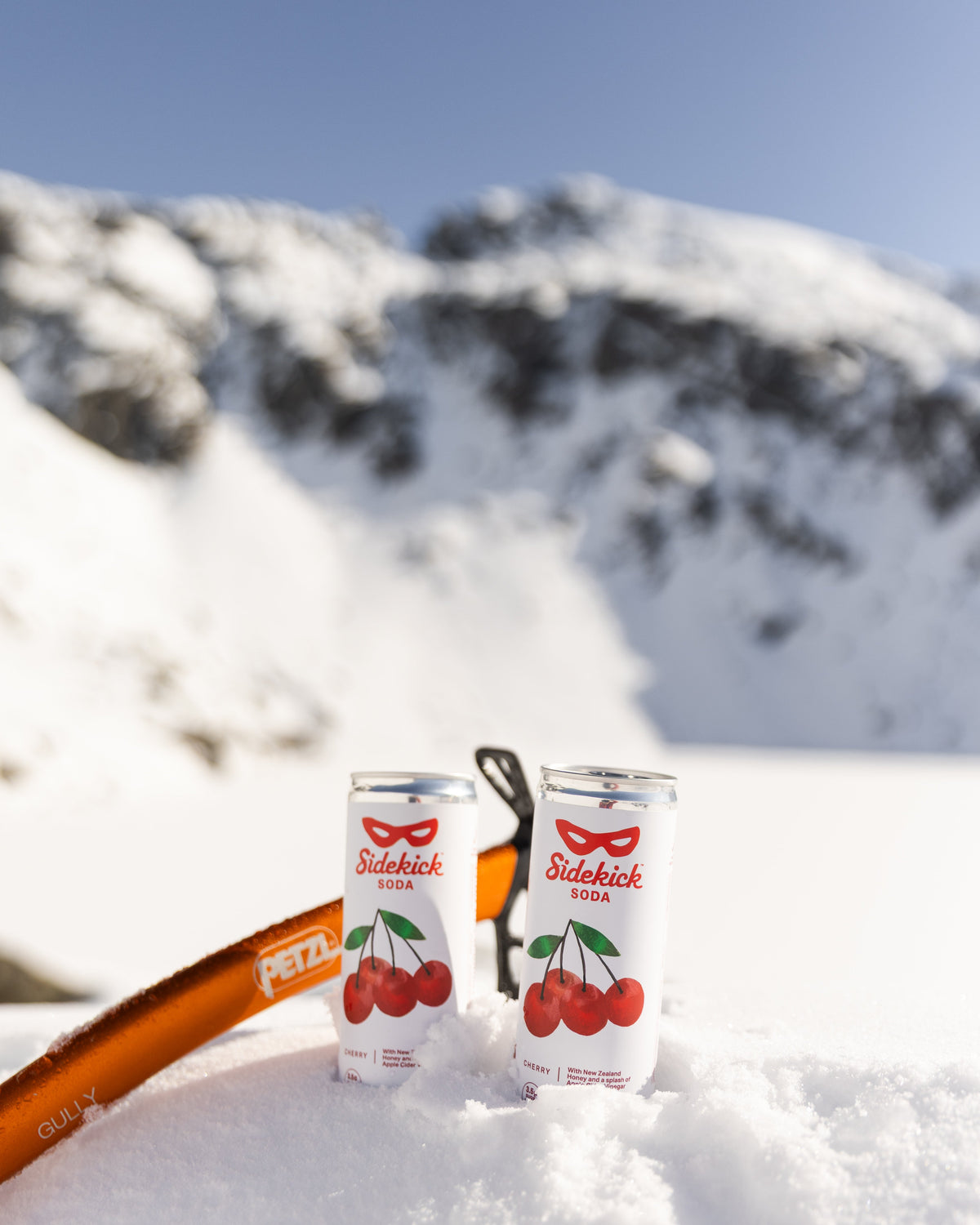 Sidekick honey-sweetened soda on a New Zealand track
