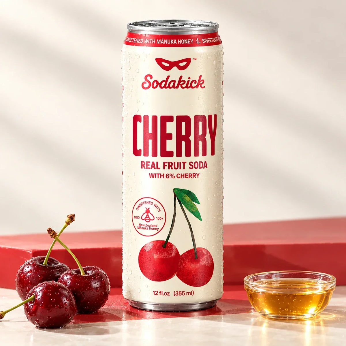 Sidekick Cherry honey soda can