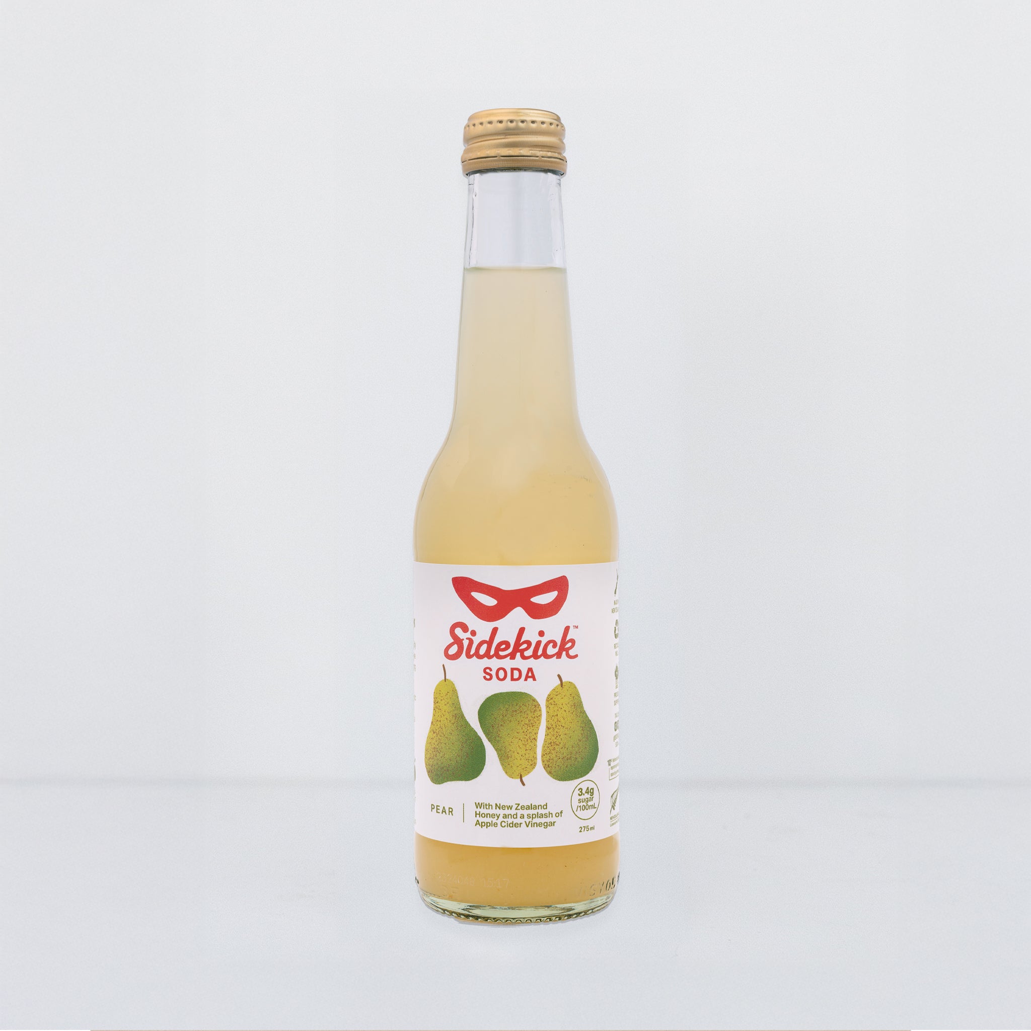 Sidekick Pear Soda Glass Bottles 12-Pack NZ