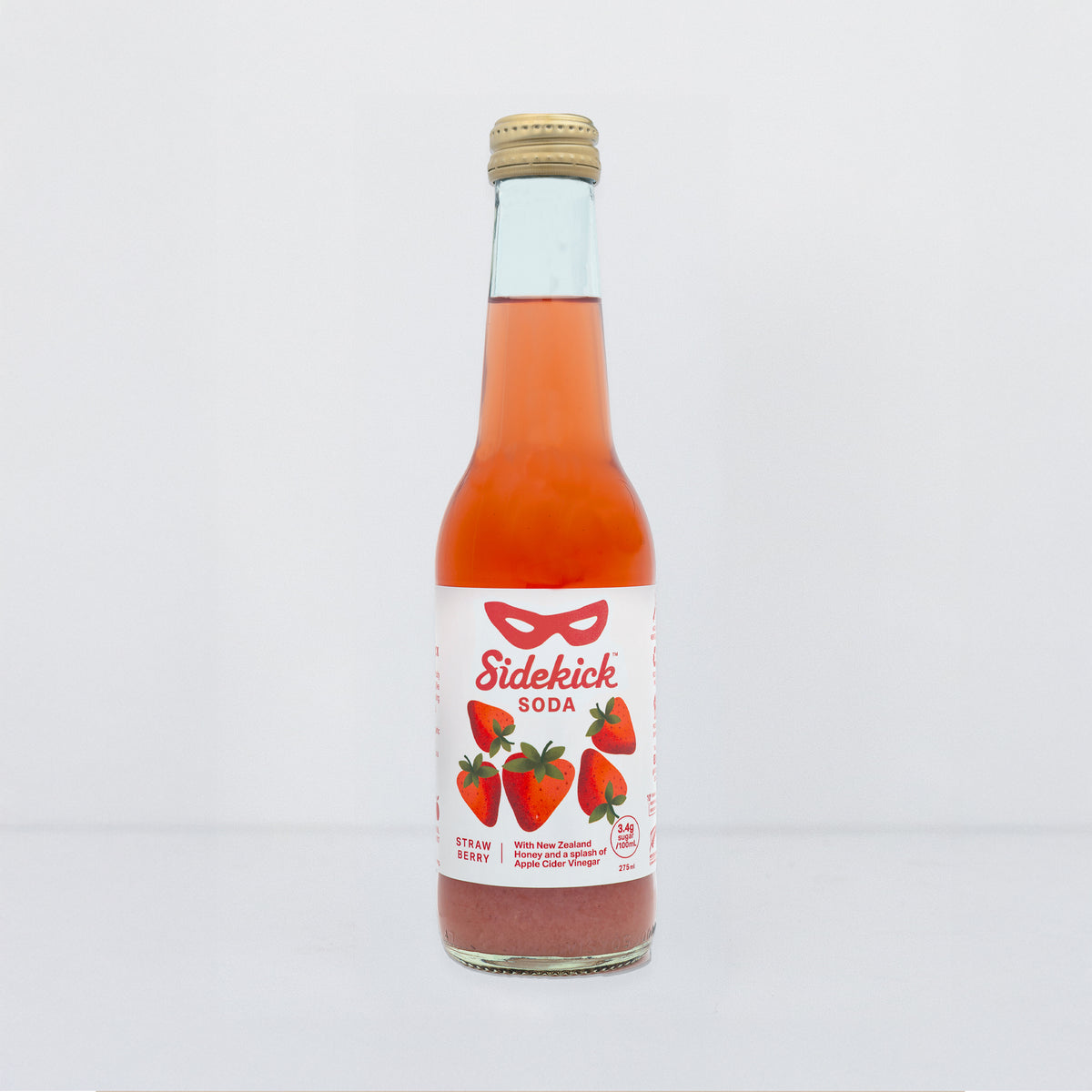 Sidekick Strawberry Soda Glass Bottles 12-Pack NZ