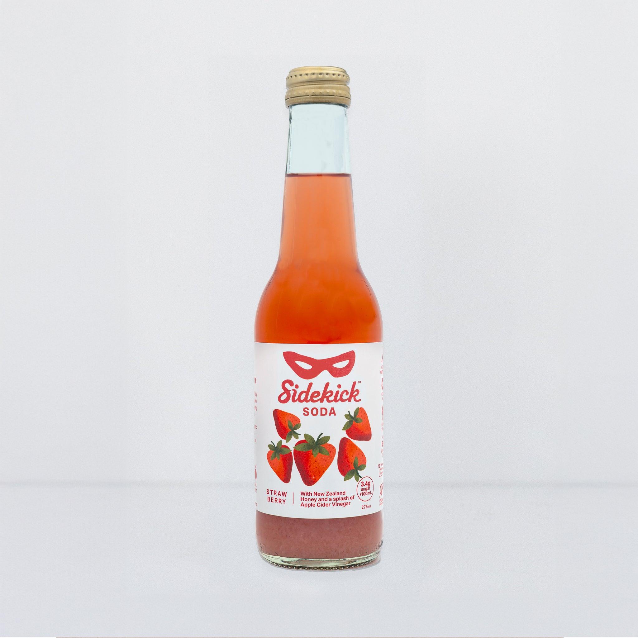 Sidekick Strawberry Soda Glass Bottles 12-Pack NZ