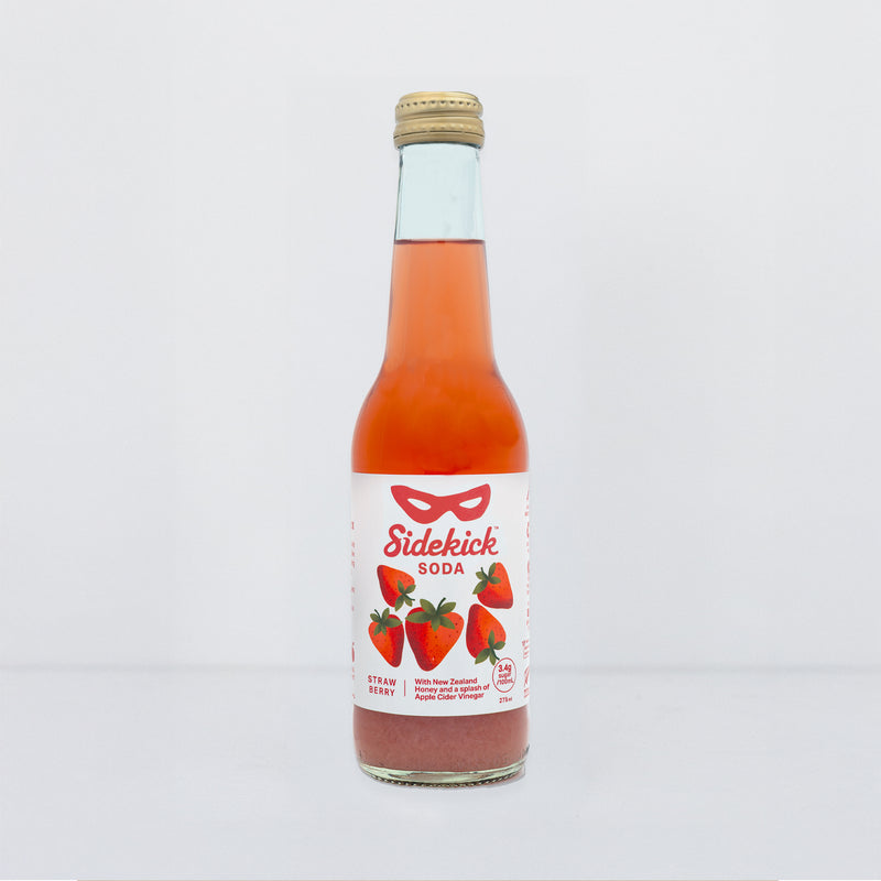 Sidekick Strawberry Soda Glass Bottles 12-Pack NZ